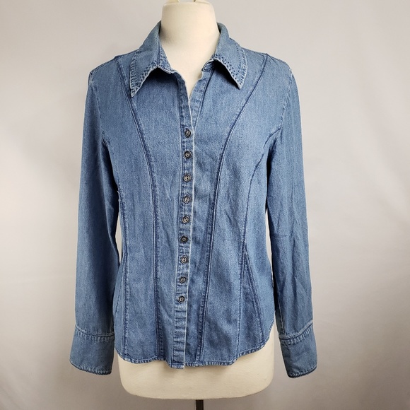 dressbarn Tops - Dressbarn Chambray Button Down Shirt